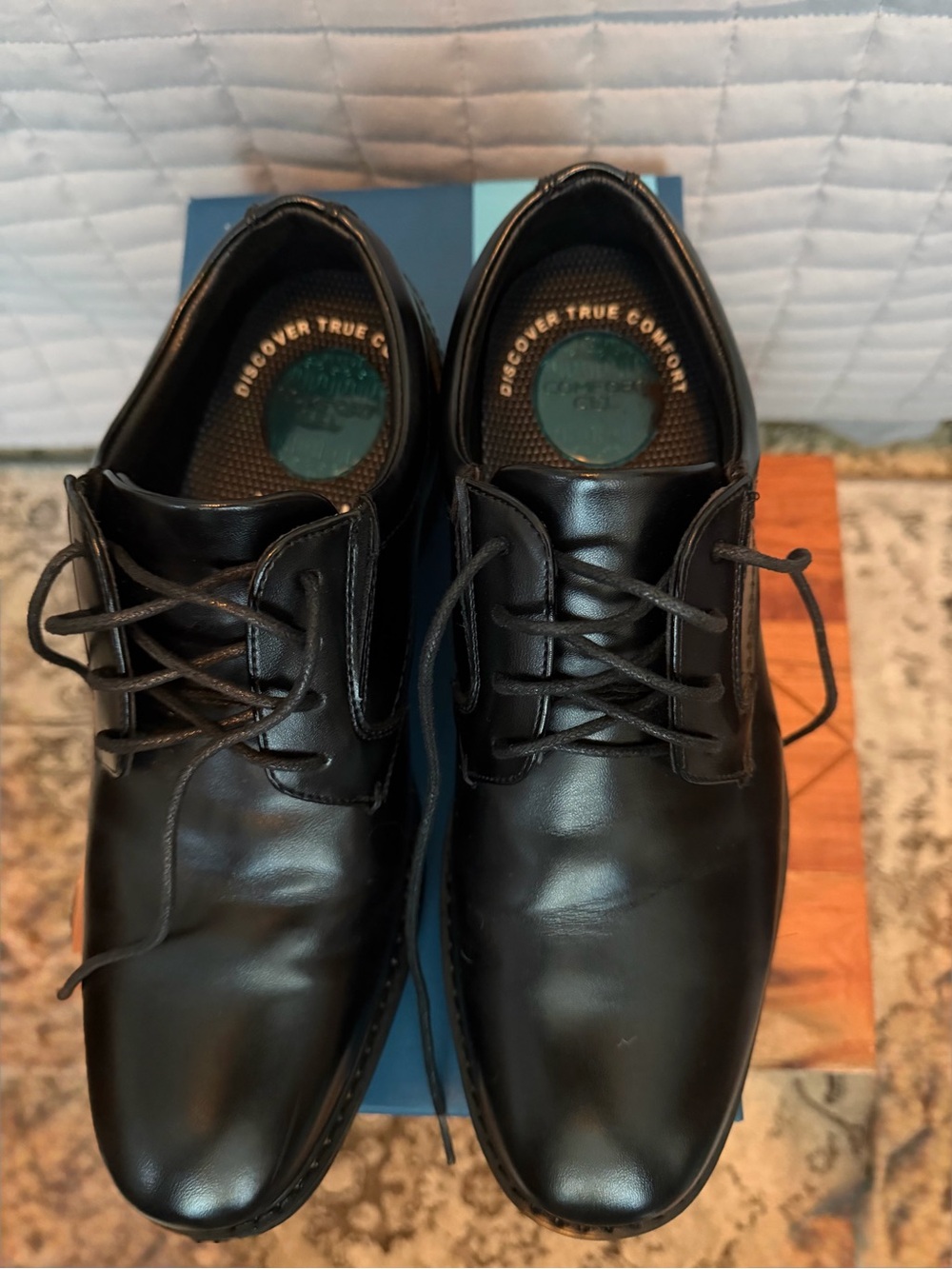 Nunn Bush Black Leather Lace-Up Oxfords